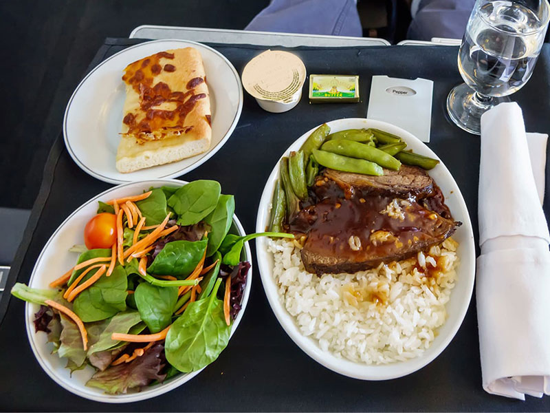 Selecting Airplane Food in airplane meals