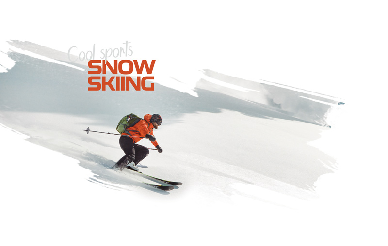 Snow Skiing in winter sports