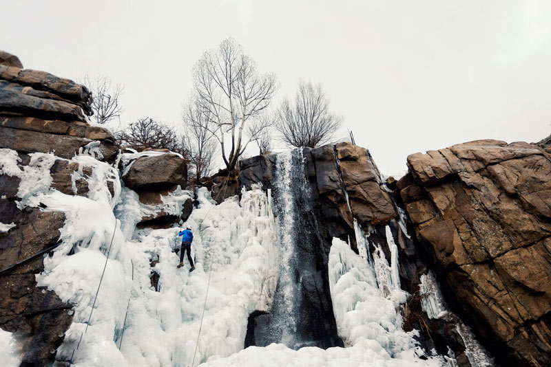 Ganjnameh Ice Waterfall