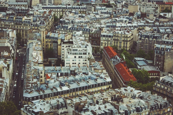 Paris and the Eiffel Tower in the distance