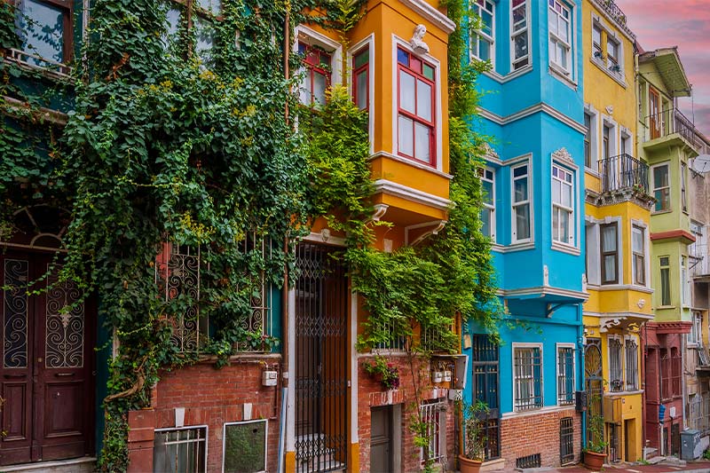Colorful houses of Istanbul