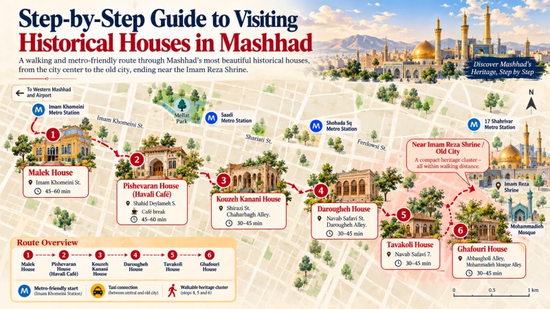 step by step guide visiting historical houses in Mashhad